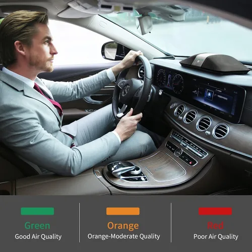 Vista 3 de Purificador de aire para automóvil con filtro HEPA verdadero H13: purificador de aire portátil para automóviles para humos de escape, COV, humo