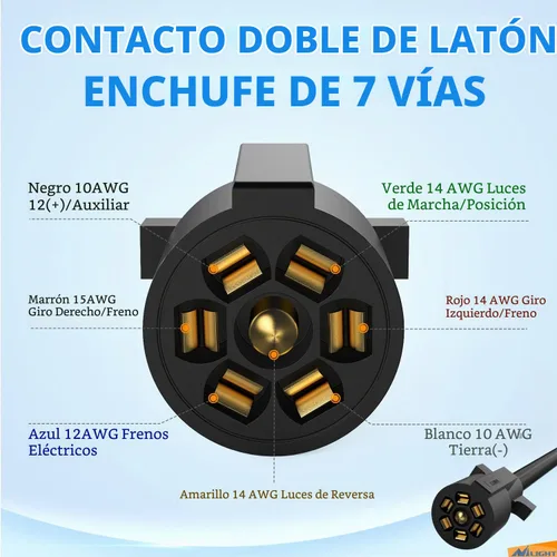 Vista 3 de Nilight - Cable de enchufe de remolque de 7 vías alineado para tareas pesadas de 8 pies, conector de 7 pines, cable de extensión redonda para RV