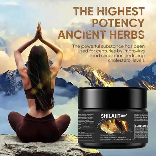 Vista 4 de Shilajit del Himalaya fuerte de 1.76 oz para hombres, alta potencia, resina Shilajit de grado A con ácido fúlvico, ácido húmico, auténtico y probado