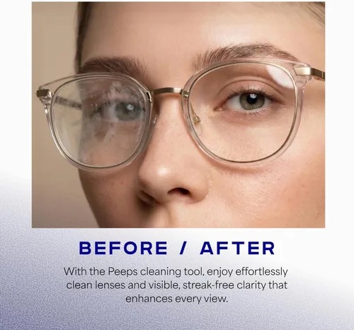 Vista 4 de Peeps - Limpiador de lentes de gafas, tecnología de microfibra de carbono eficiente y duradera, utilizada exclusivamente por la NASA, 500 usos