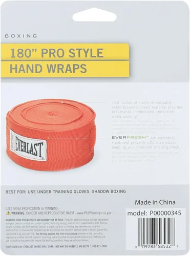 Vista 4 de Everlast Par de envoltorios de mano rojos de 180 pulgadas para boxeo y artes marciales