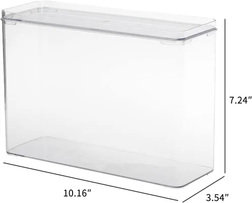 Vista 2 de FABROK Organizador de plástico para teléfono, caja de almacenamiento transparente con tapa para teléfono celular, fundas básicas, caja