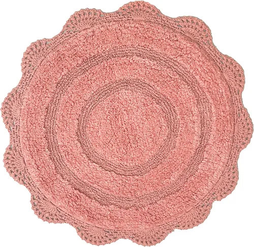 Vista 23 de Chardin home Alfombra de baño de ganchillo beige, alfombra de baño ovalada 100% algodón con borde de ganchillo artesanal hecho a mano, alfombra