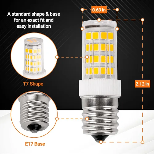 Vista 4 de BlueStars Bombillas LED E17 de 5 W 8206232A Bombillas de Microondas 3000K Blanco Cálido