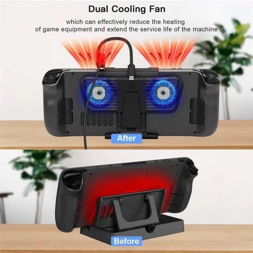 Vista 4 de Soporte de soporte para ventilador de refrigeraciónenfriador base externa, base de repuesto para cubierta de vapor, interruptorOLED, con luz LED