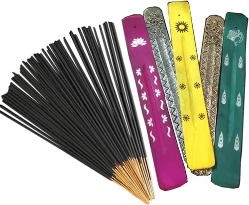 Vista 18 de Hosley Paquete de 480 varillas de incienso surtidas, 12 aromas, incluyendo Nag Champa, lavanda, sangre de dragón, bolsa de agarre, ideal