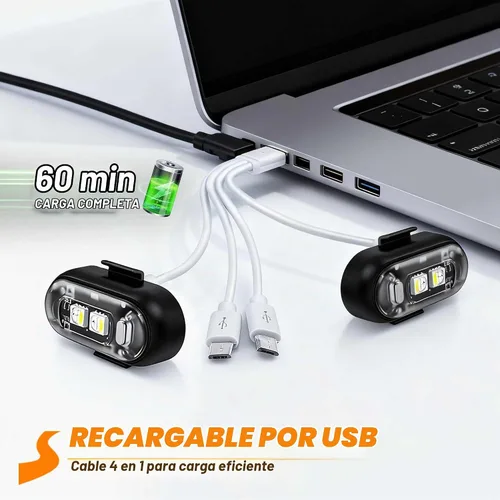 Vista 5 de 8 luces estroboscópicas LED inalámbricas, luz estroboscópica LED inalámbrica de alto brillo, 8 colores, 10 modos de flash, carga USB, impermeable