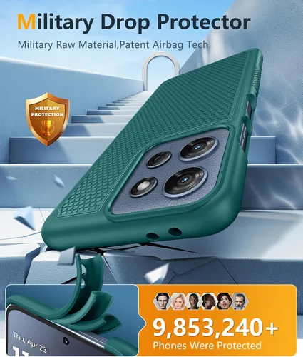 Vista 240 de FNTCASE Funda para iPhone 17 Pro: Fundas delgadas translúcidas de color azul claro compatibles con MagSafe, protección completa de la cámara