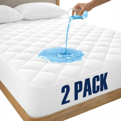 Vista 26 de LUX Décor Protector de Colchón Twin - Cubrecolchón Acolchado Elástico Ajustable Protector Hasta 16 Pulgadas de Profundidad - Cubrecolchón Suave