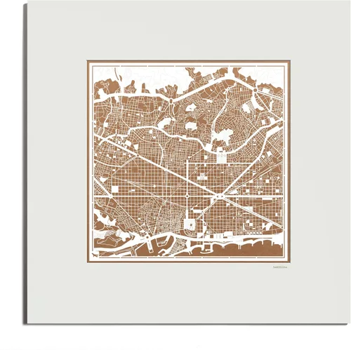 Vista 11 de O3 Design Studio Mapa de corte de papel de París, color negro mate, 20 x 20 pulgadas, arte en papel