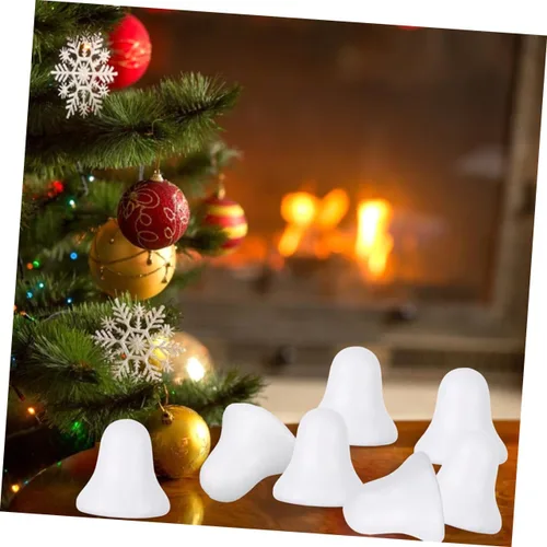 Vista 5 de 20 cascabeles de espuma, campanas de Navidad, suministros de manualidades, kits de modelado de bolas de espuma blanca, adornos colgantes para árbol