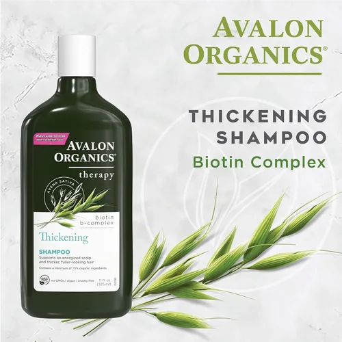Vista 4 de Avalon Organics Champú terapéutico All Natural Biotin B-Complex, 11 onzas líquidas
