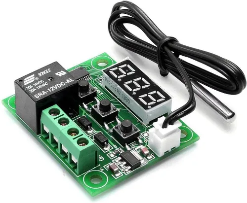 Vista 2 de HiLetgo 2 unids W1209 12 V CC controlador digital de temperatura tablero micro termostato digital -58.0-230.0 °F interruptor de módulo de control