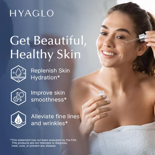 Vista 4 de HYAGLO® Suero hidratante de ácido hialurónico Intense Moisture Hidratación instantánea de la piel Tratamiento facial tópico para la sequedad