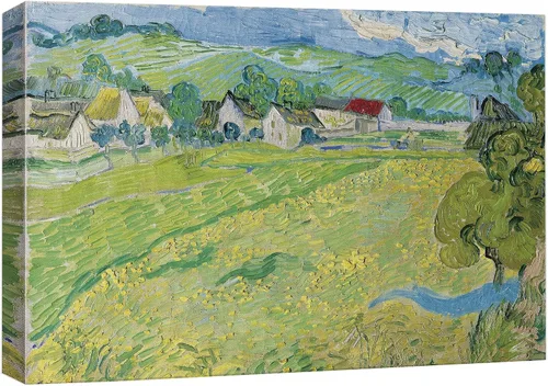 Vista 19 de Van Gogh - Lienzo con diseño giclée de olivos con cielo amarillo y sol, arte de pared de galería, estirado y enmarcado, listo para colgar, 24 x 36