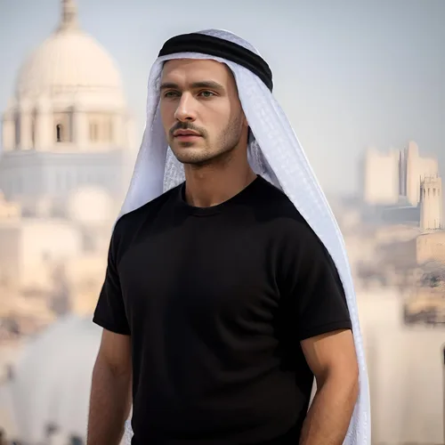 Vista 7 de Jmkcoz Shemagh árabe táctico desierto keffiyeh pañuelo para la cabeza turbante árabe cuello diadema traje árabe musulmán para hombres mujeres