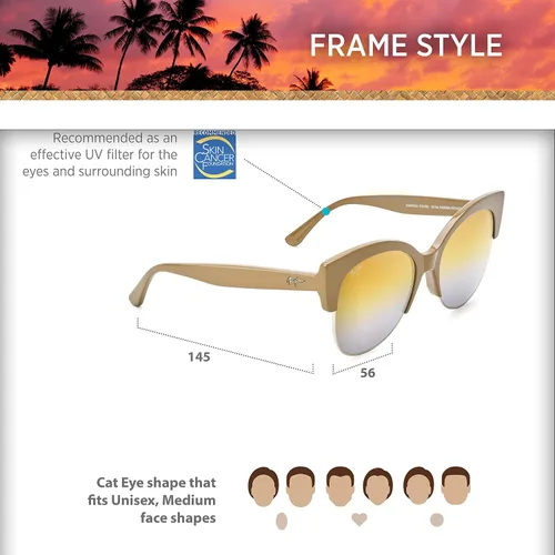 Vista 6 de Maui Jim Gafas de sol polarizadas Mariposa para mujer