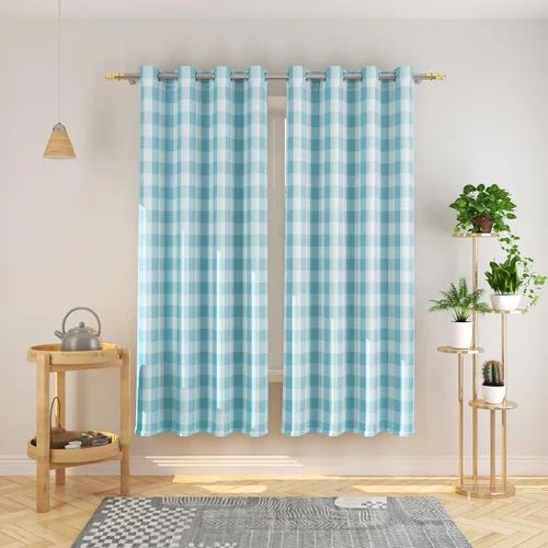 Vista 24 de Cortinas de 24 pulgadas de largo con diseño Buffalo Check Gingham Plaid para ventanas de cocina y baño, tratamiento para ventanas con 2 paneles