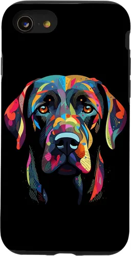 Vista 18 de Labrador Retriever - Carcasa para iPhone 17, diseño de cara de perro, color negro