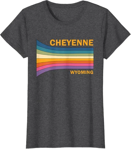Vista 6 de Retro Vintage 70s Cheyenne Wyoming camiseta