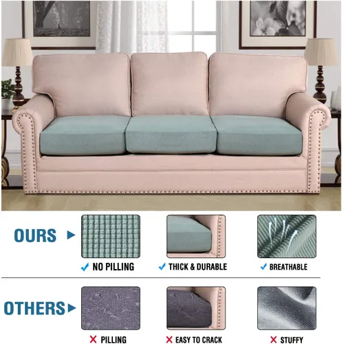 Vista 565 de H.VERSAILTEX Fundas de Cojín de Asiento Individuales Super Elásticas Fundas de Sofá Fundas de Cojín de Sofá Fundas Deslizables Juegos Tela de Sarga