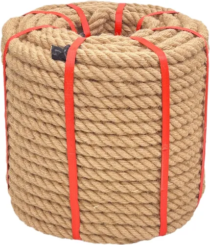 Vista 16 de Cuerda de Cáñamo Natural (1 pulgada x 50 pies) Cuerda de Manila Trenzada Cuerda de Yute Gruesa para Manualidades, Cuerda de Columpio de Porche