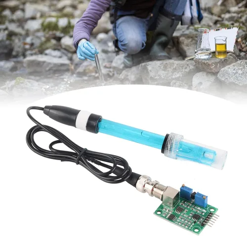Vista 4 de Hilitand Kit de sonda de módulo de PH, módulo sensor de detección de valor PH0-14 + sonda de electrodo de pH BNC