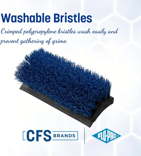Vista 4 de CFS 3619014 - Exfoliante de suelo de doble superficie con escobilla de goma, 10 pulgadas de largo, color azul