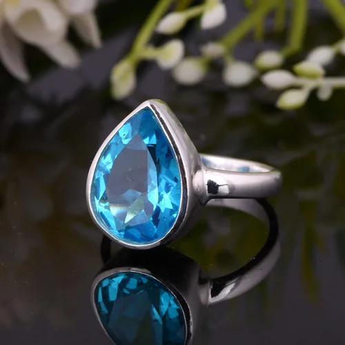 Vista 3 de PANOPLY Bio Pink Doublet Quartz Solid 925 Sterling Silver Ring for Women
