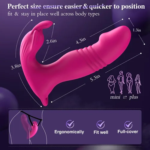 Vista 4 de Vibrador de empuje - Juguetes sexuales femeninos - Vibrador de control remoto 3 en 1 juguete sexual para vibradores de clítoris punto G, juguetes
