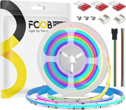 Vista 10 de WS2811 Smart IC RGB COB LED Tira de 16.4 pies, 12 V, flexible de alta densidad, uniforme, persecución de mazorca, tiras direccionables