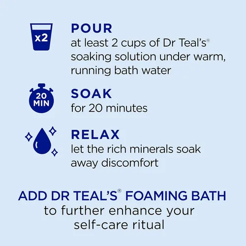 Vista 4 de Dr. Teal's Soften & Nourish Solución de baño de sal de Epsom con leche y miel, 48 oz (el empaque puede variar)
