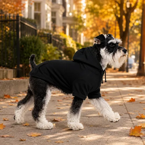 Vista 7 de Lovelonglong Sudadera básica con capucha para perros, 100% algodón, se adapta a perros pequeños, medianos y grandes, color negro, XS