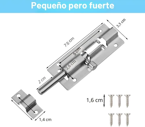 Vista 4 de FATLODA Paquete de 2 pestillos de perno de barril, cerradura deslizante de 3 pulgadas, cerraduras deslizantes de acero inoxidable grueso