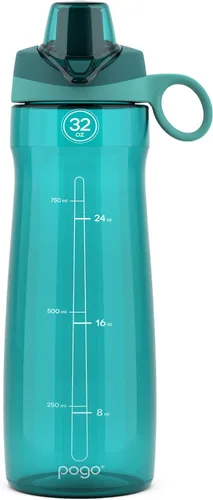 Vista 16 de Pogo Botella de agua de plástico tritán sin bisfenol A con tapa con pico de 18 onzas, color azul