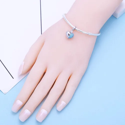 Vista 7 de SOUKISS Abalorios colgantes de plata de ley 925 con diseño de corazón de amor para Pandora, pulsera y collar