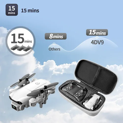 Vista 9 de Mini Drone DRONEEYE 4DV9 con cámara HD 1080P para niños, video en vivo FPV, cuadricóptero RC para adultos, principiantes, juguetes, regalos