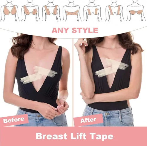 Vista 5 de Sujetador adhesivo adhesivo sin tirantes, sujetador adhesivo fuerte con cubiertas para pezones, sujetador invisible push up para tallas A-E Cup
