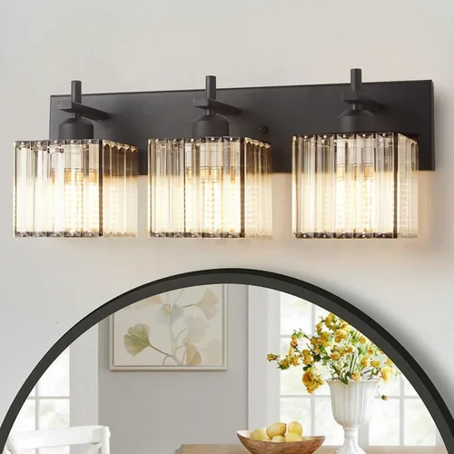 Vista 22 de Aplique de pared moderno negro, luminaria interior cableada de 1 luz con casquillo de cerámica E26 para dormitorio, pasillo, sala de estar