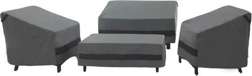 Vista 10 de loriano Juego de fundas para muebles de patio, 4 piezas de fundas impermeables para muebles de exterior, 600D de alta resistencia, juego de fundas