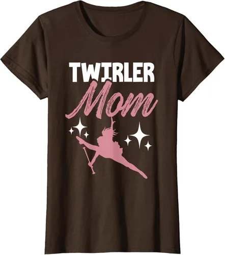 Vista 20 de Twirler Mom Baton Twirl Mother Majorette Twirling Camiseta, Negro, S