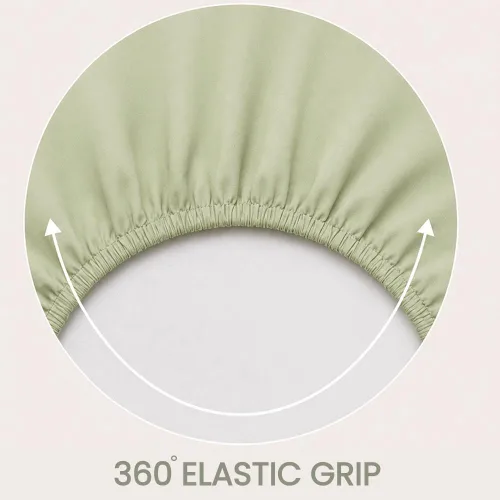 Vista 64 de Sábana bajera ajustable de lujo suave de 600 hilos, 100% algodón egipcio, sábana bajera ajustable individual con elástico alrededor, se adapta a