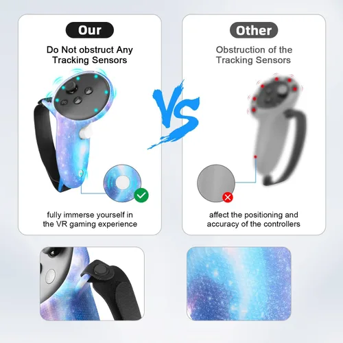 Vista 4 de Relohas Deluxe 5 in 1 Silicone Accessories for Meta Quest 3, VR Protective Case Set, Controller Grip Cover, VR Shell Cover, Face Cover, Gifts for