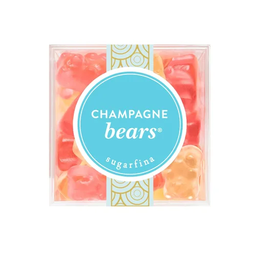 Vista 4 de Sugarfina Champagne Bears - Cubo de caramelo pequeño, ositos de goma, 3.3 onzas, 1 unidad Dulces prémium hechos para adultos