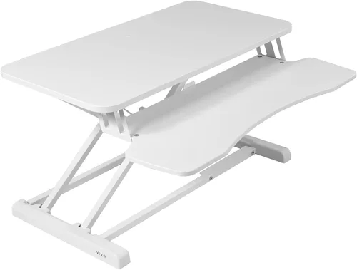 Vista 40 de VIVO Convertidor de escritorio de 26 pulgadas, Serie K, elevador ajustable de sentado a parado, estación de trabajo para dos monitores y laptop