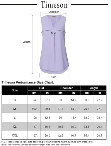 Vista 6 de Timeson Blusa sin mangas de gasa con cuello en V para mujer, camisas de trabajo de oficina