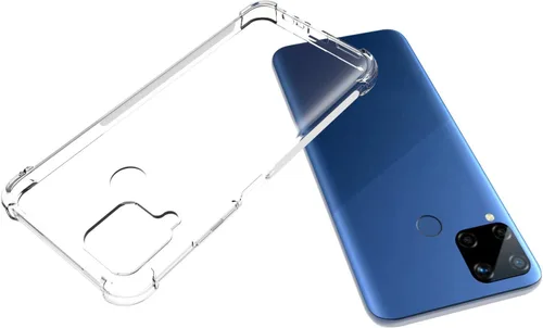 Vista 3 de USTIYA Funda para Realme 7i / Realme C15 C12 Clear TPU Cuatro Esquinas Cubierta Protectora Transparente Suave Funda