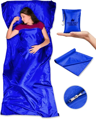 Vista 8 de The Friendly Swede Sleeping Bag Liner - Cold Weather Microfiber or Ultralight Polyester Adult Sleep Sack in 3 Sizes- for Hotel and Camping Sheets
