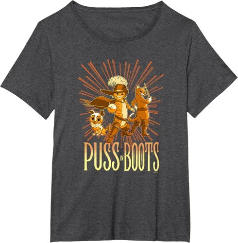 Vista 23 de DreamWorks Puss in Boots: The Last Wish Cat Trio Poster - Camiseta pequeña Negro