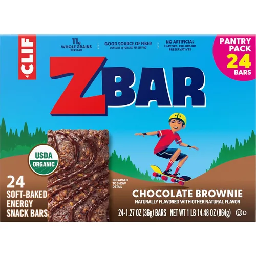 Vista 12 de Zbar - Brownie de chocolate - Barras de snack energéticas horneadas suavemente - Sin OMG - 11g de granos integrales - Barras de granola orgánicas